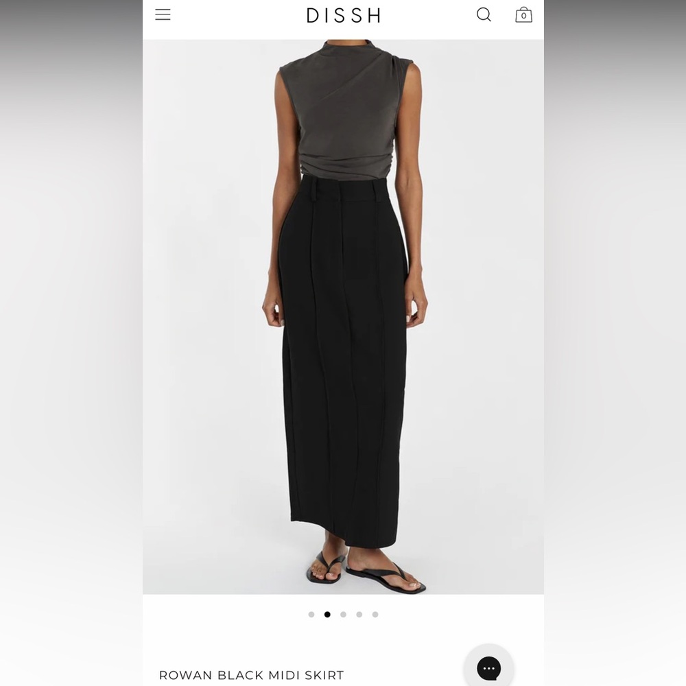 Dissh Rowan Black Midi Skirt Size 12 | XL
